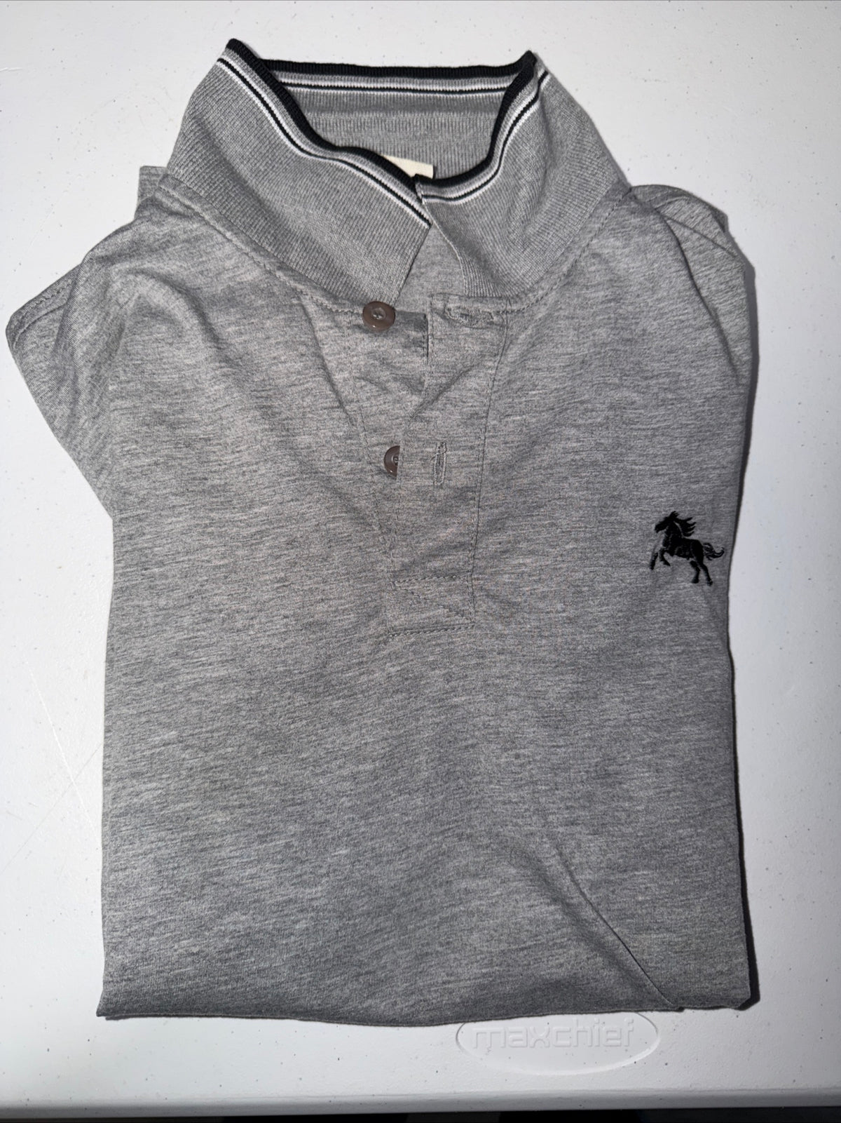 DinoRobert Men’s Grey Polo Shirt Size Small