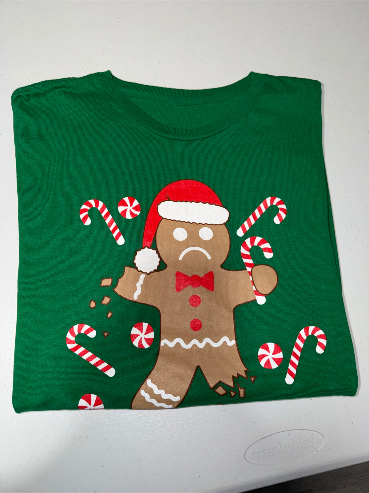 Gingerbread Man Bite Me Christmas Shirt Men’s Size XL