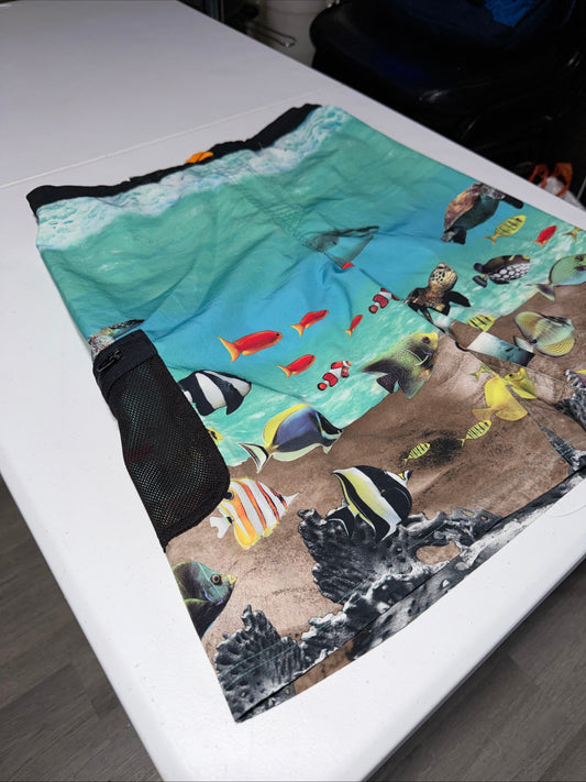 WN Boys UPF 50+ Sea Animals Swimming Trunks Size XG (14-16)