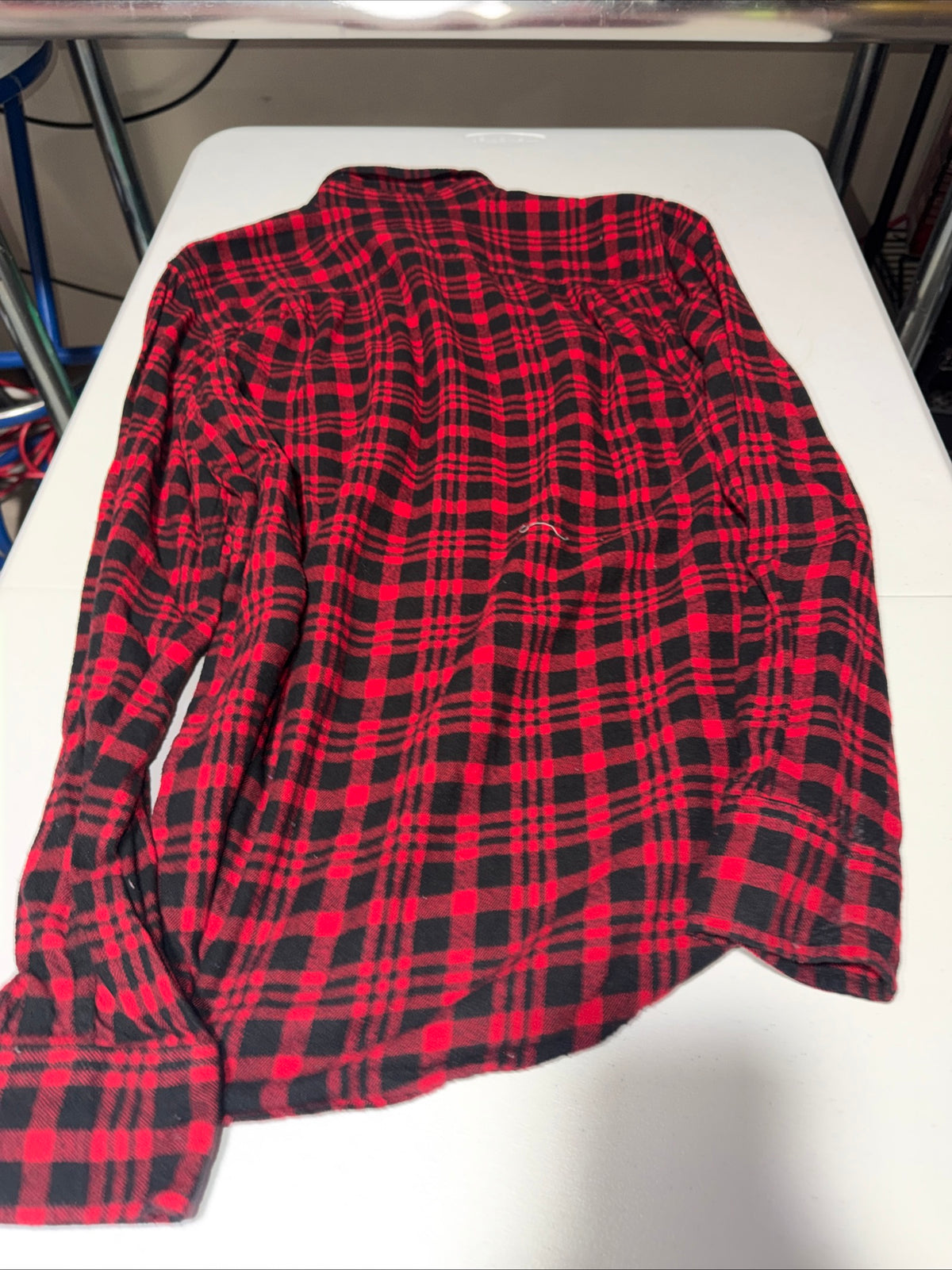 George Men’s Super soft red and black plaid flannel shirt Size S 34-36