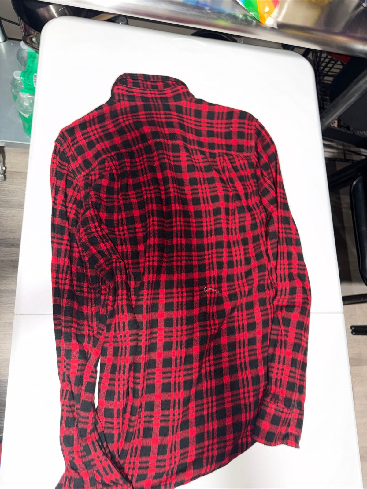 George Men’s Super soft red and black plaid flannel shirt Size S 34-36