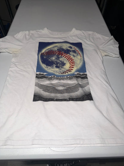 The Children’s Place Boys Baseball Moon Graphic Tee In White Size XL/TG • 14