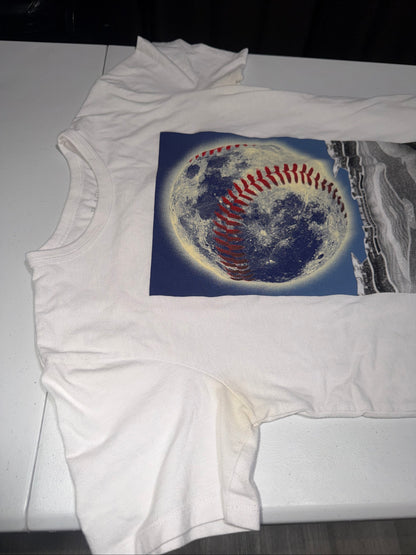 The Children’s Place Boys Baseball Moon Graphic Tee In White Size XL/TG • 14