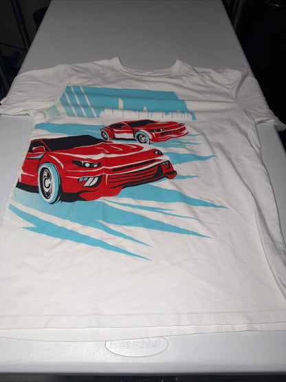 The Children’s Place Boys Sports Cars Graphic Tee in White Size XXL/TTG • 16