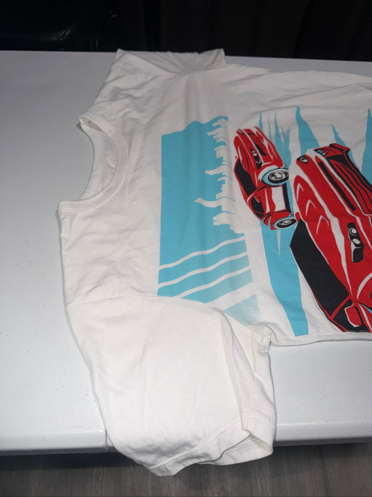 The Children’s Place Boys Sports Cars Graphic Tee in White Size XXL/TTG • 16