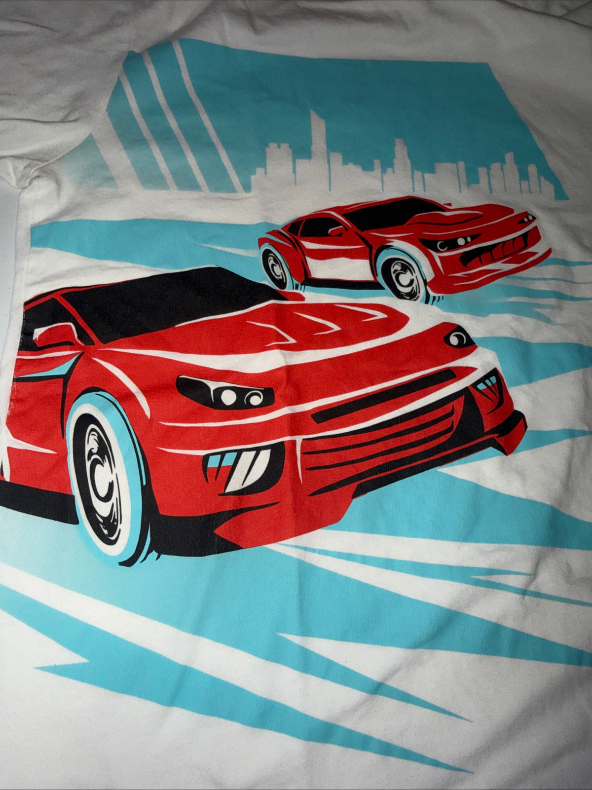 The Children’s Place Boys Sports Cars Graphic Tee in White Size XXL/TTG • 16