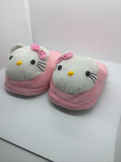 Hello Kitty Plush Slippers In Pink Size 6