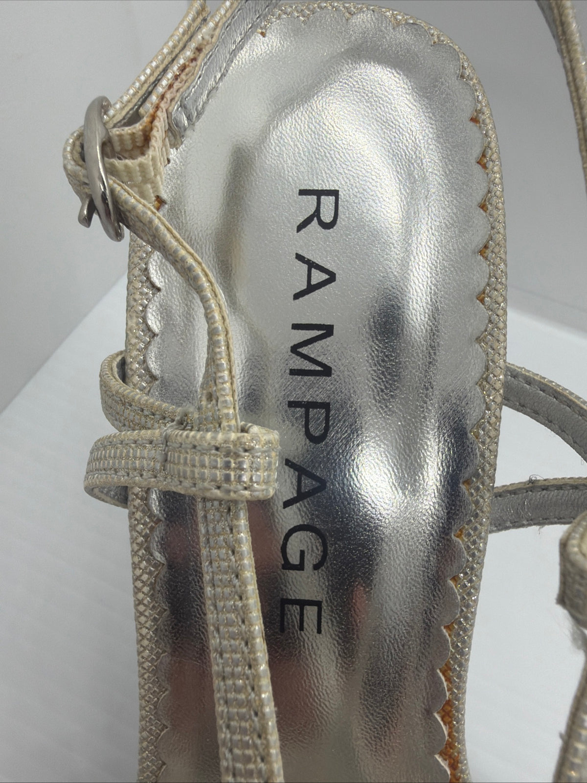 Rampage silver strappy heeled sandals Women’s Size M-8