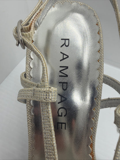 Rampage silver strappy heeled sandals Women’s Size M-8