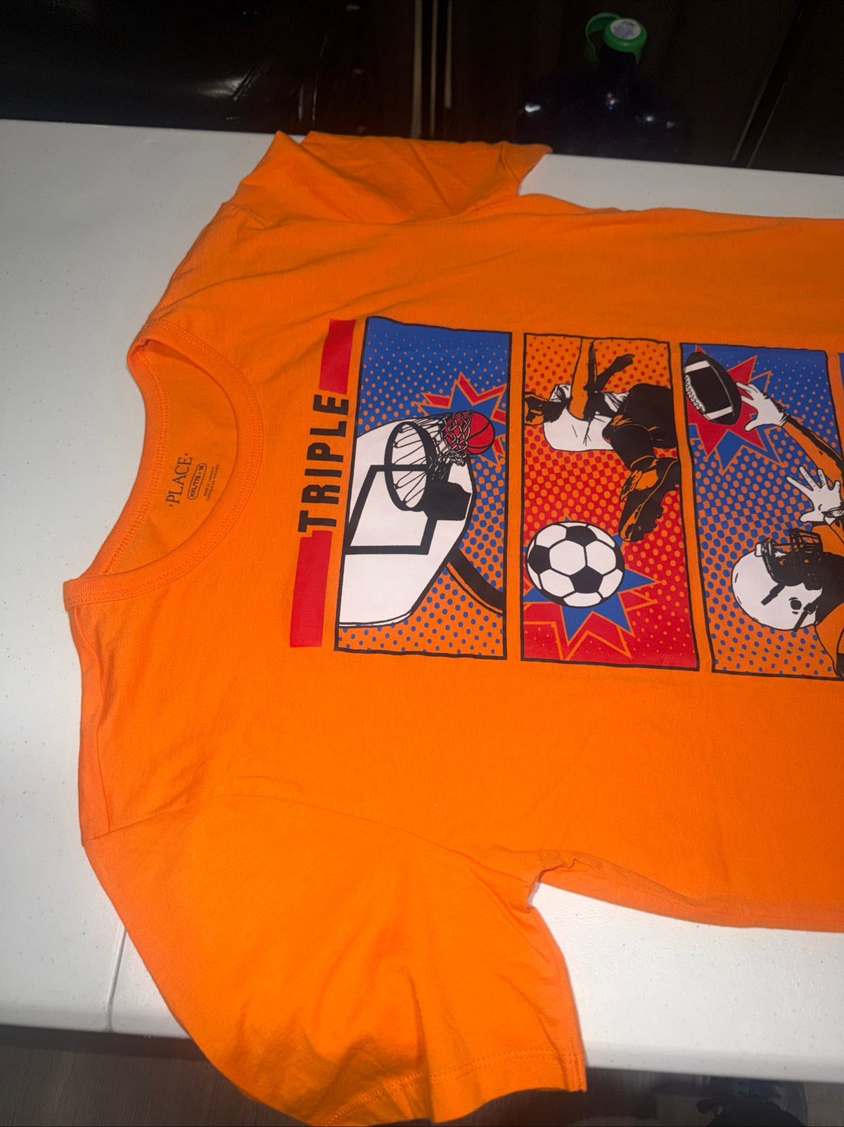The children’s place boys triple threat Graphic Tee-Orange Size XXL/TTG•16