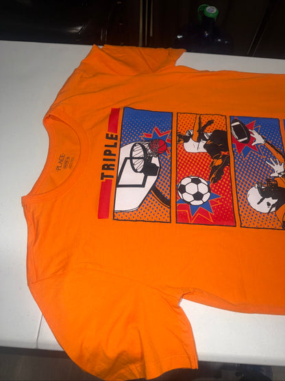 The children’s place boys triple threat Graphic Tee-Orange Size XXL/TTG•16