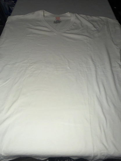 Hanes Men’s White V-Neck undershirt Made from ComfortSoft cotton Fabric L/G/G