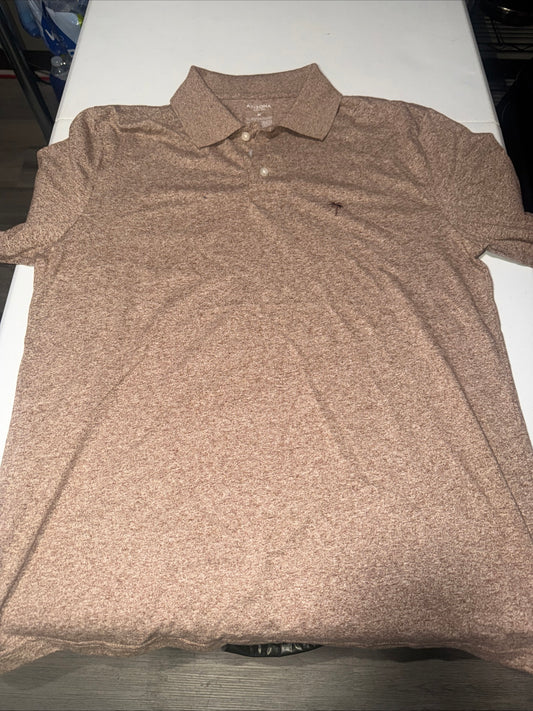Arizona Jean Co. men’s short-sleeve polo shirt in light brown heathered Size M