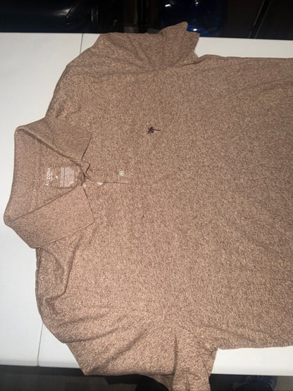 Arizona Jean Co. men’s short-sleeve polo shirt in light brown heathered Size M