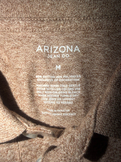 Arizona Jean Co. men’s short-sleeve polo shirt in light brown heathered Size M