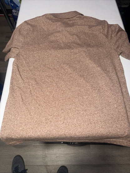 Arizona Jean Co. men’s short-sleeve polo shirt in light brown heathered Size M