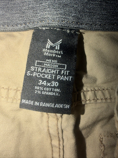 Members Mark Mason Straight Fit 5-pocket pants, size 34x30