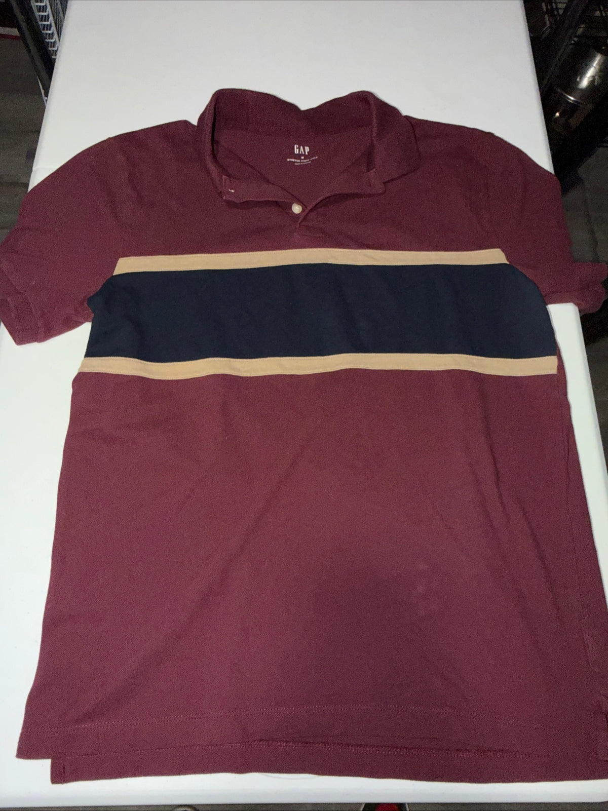 Gap Men’s Colorblock stretch pique polo shirt size M