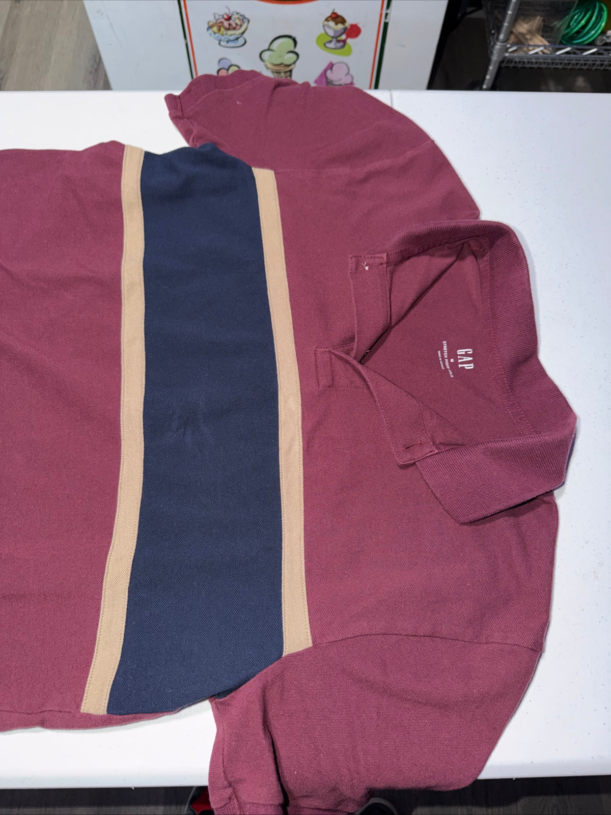 Gap Men’s Colorblock stretch pique polo shirt size M