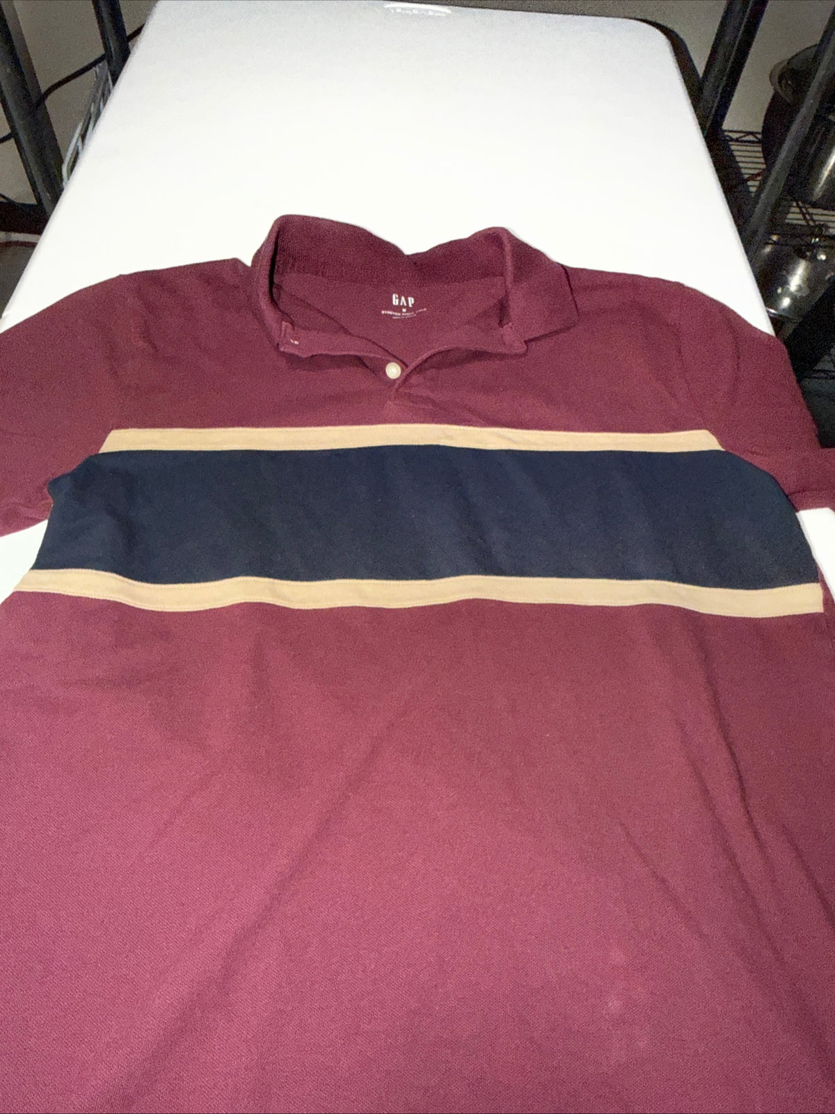 Gap Men’s Colorblock stretch pique polo shirt size M