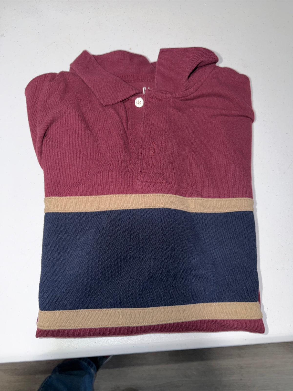 Gap Men’s Colorblock stretch pique polo shirt size M