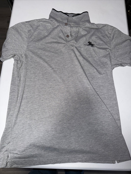 DinoRobert Men’s Grey Polo Shirt Size Small