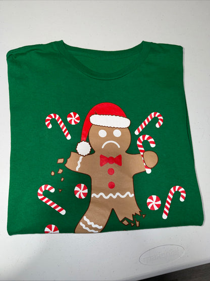 Gingerbread Man Bite Me Christmas Shirt Men’s Size XL