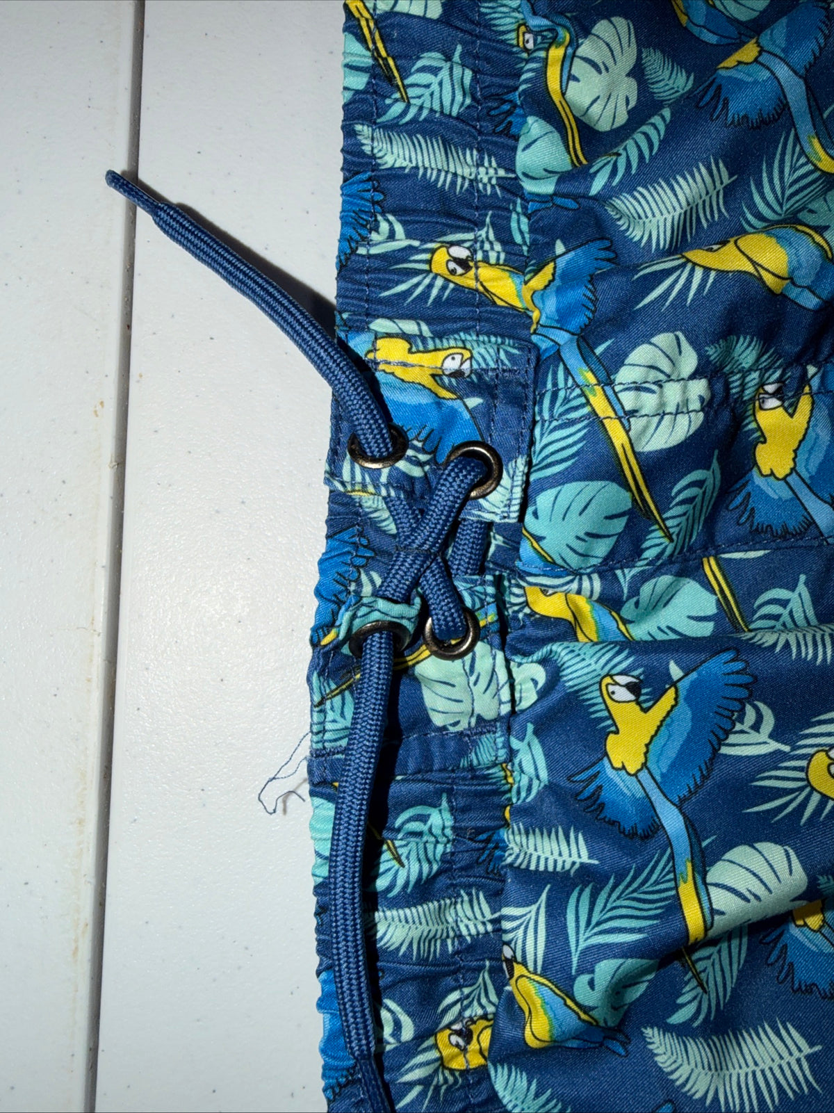 Beach Boys Surf Shop Short Swim trunks with A blue parrot pattern size 18 Boys