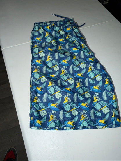 Beach Boys Surf Shop Short Swim trunks with A blue parrot pattern size 18 Boys