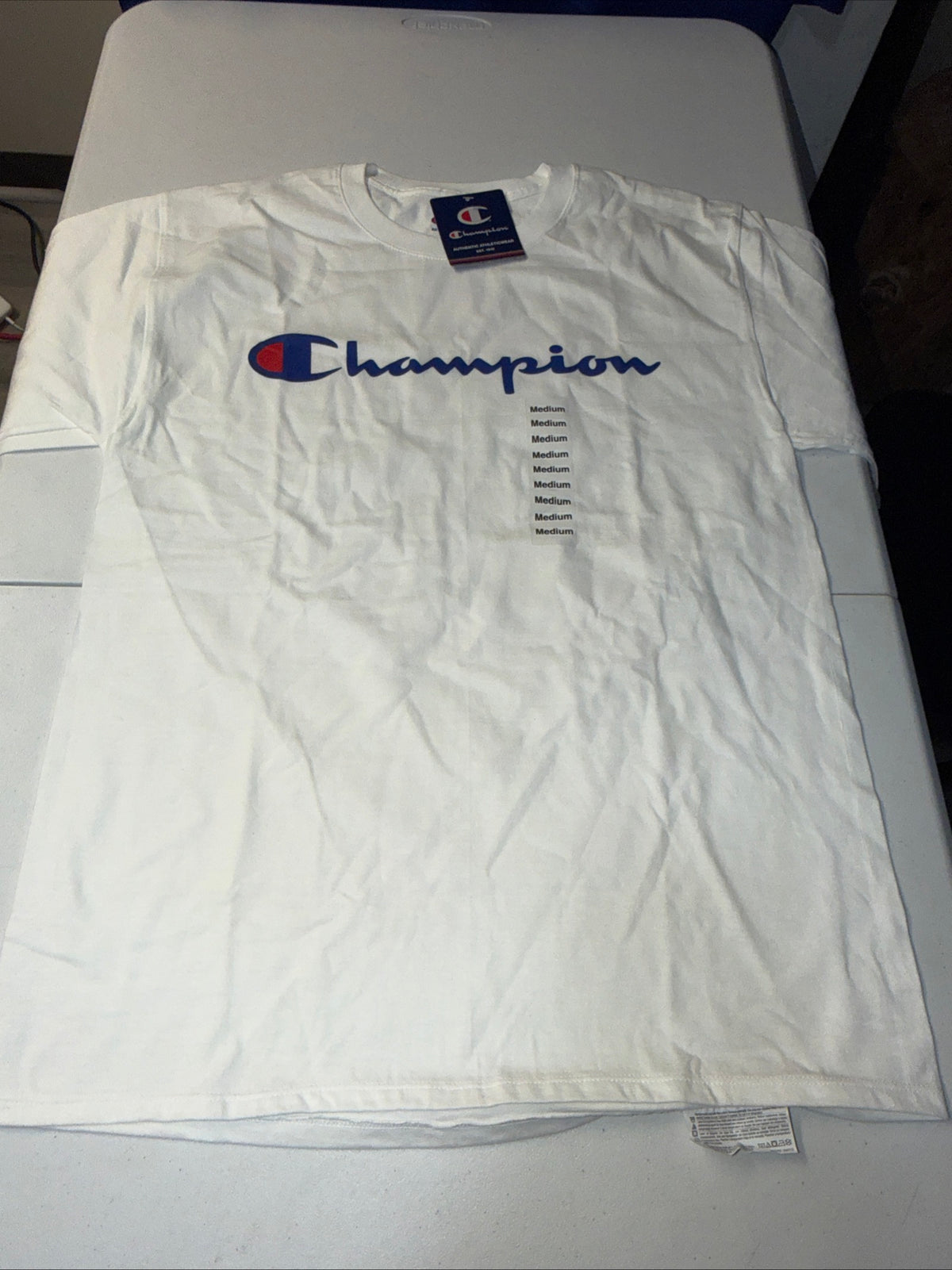 Champion Men’s Short Sleeve T-shirt Classic Graphic White, Size M