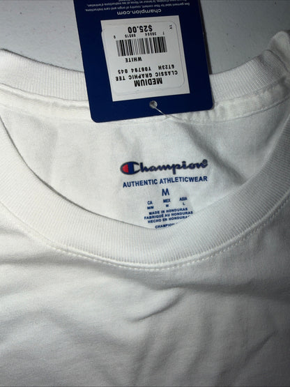 Champion Men’s Short Sleeve T-shirt Classic Graphic White, Size M