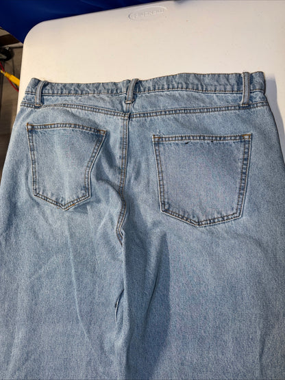 Laser Loose Fit Jeans Mens 36x32 Blue Denim Fit Rigid Denim