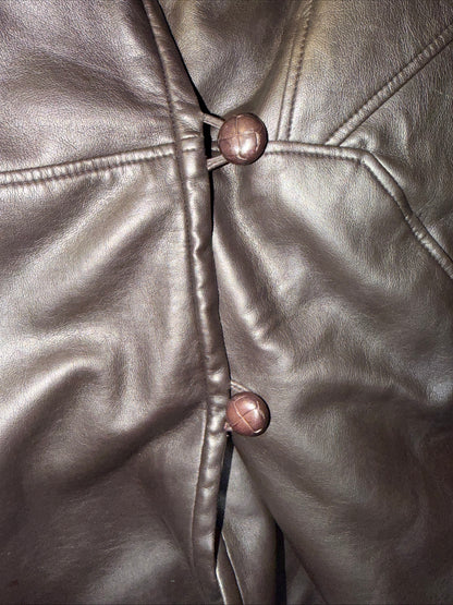 Paris Sport club women’s Brown Faux Leather Jacket Size Small