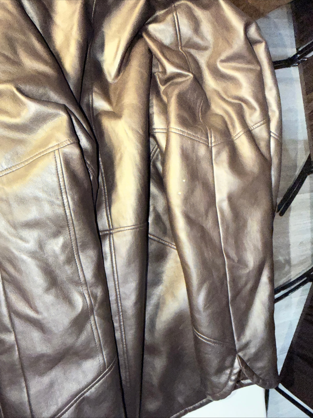 Paris Sport club women’s Brown Faux Leather Jacket Size Small