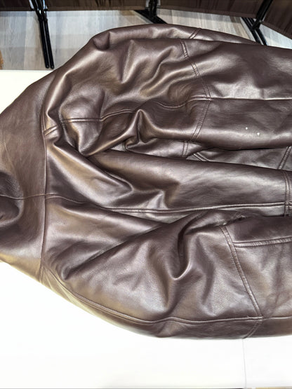 Paris Sport club women’s Brown Faux Leather Jacket Size Small