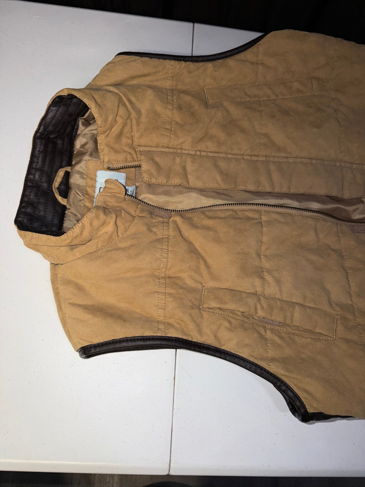 Class/club Brand Tan Leather Jacket Size 18/20