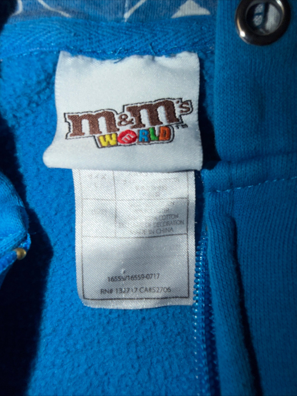 Blue M&M’s World Full-zip hoodie Size L