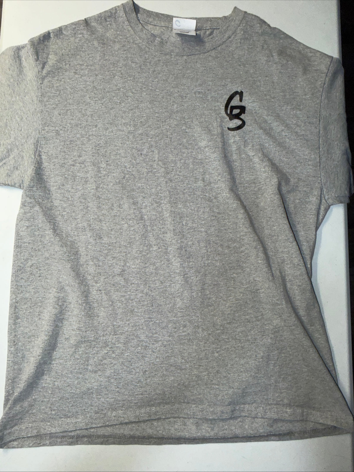 Streetwear Monogram G Logo Heather Gray Graphic T-Shirt Size L For Men