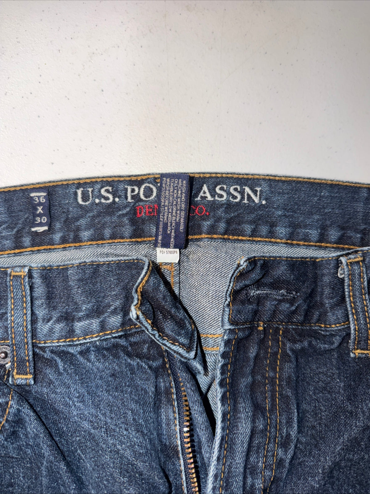 U.S. Polo Assn. Men’s Straight Leg Jeans Dark Wash Blue Denim Size 36x30