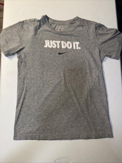 Nike Sportswear JDI Short Sleeve Crew Neck T-Shirt- Gray Youth Large