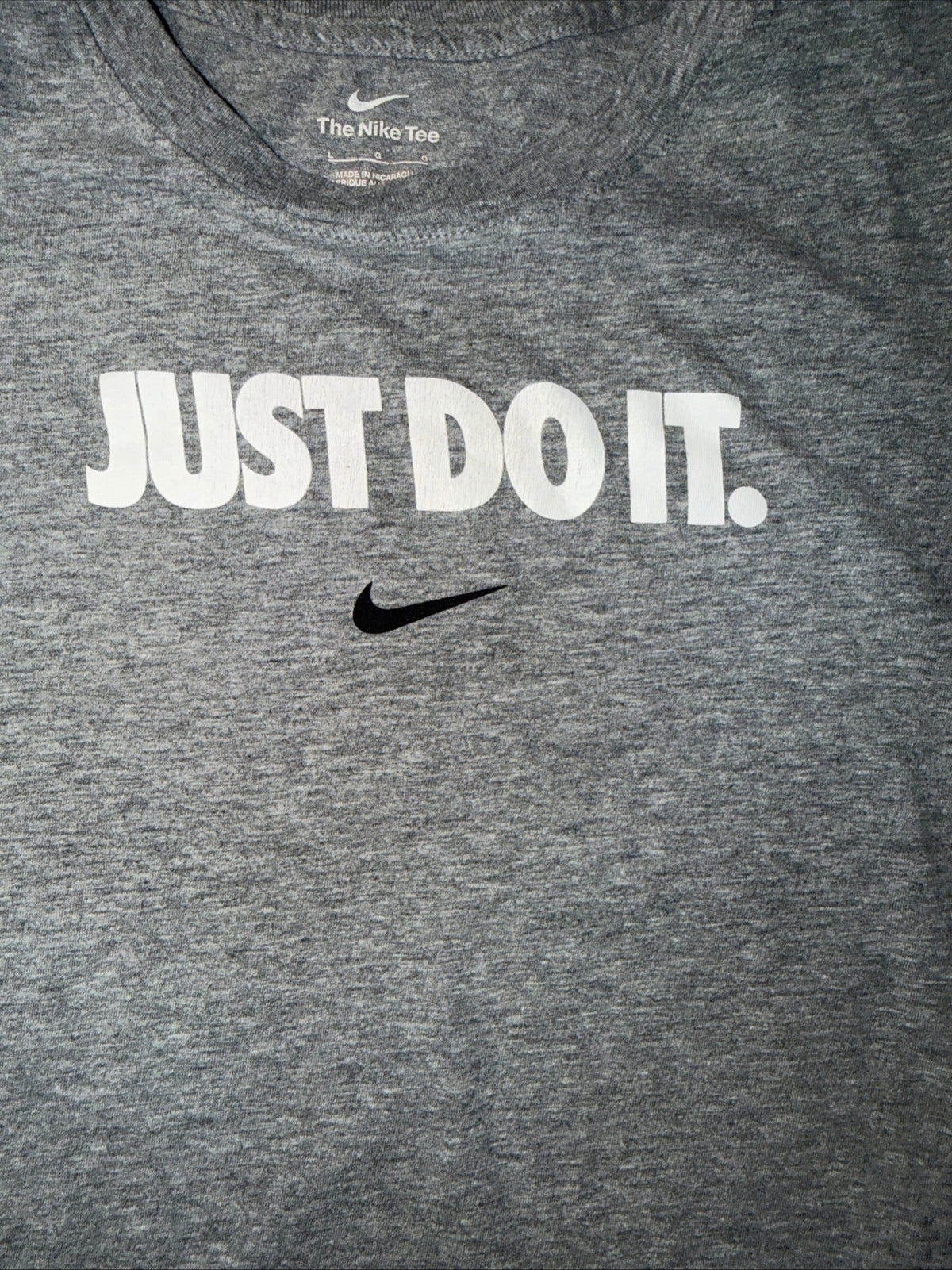 Nike Sportswear JDI Short Sleeve Crew Neck T-Shirt- Gray Youth Large