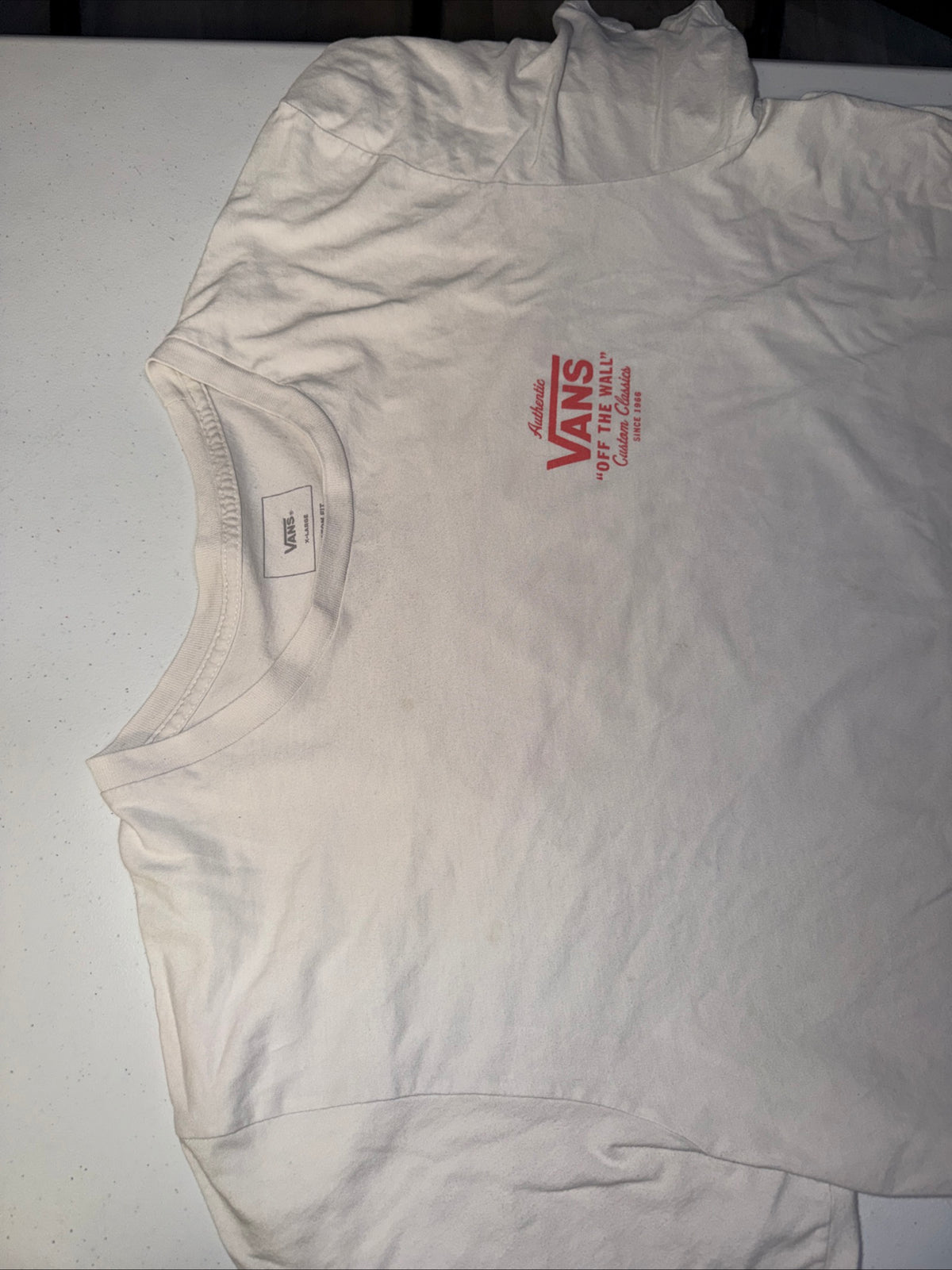 Vans “Off the Wall” Custom Classics White Graphic T-Shirt Size X-Large Men