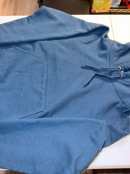 Vintage Champion Teal Hooded Sweatshirt Blank Mens Small